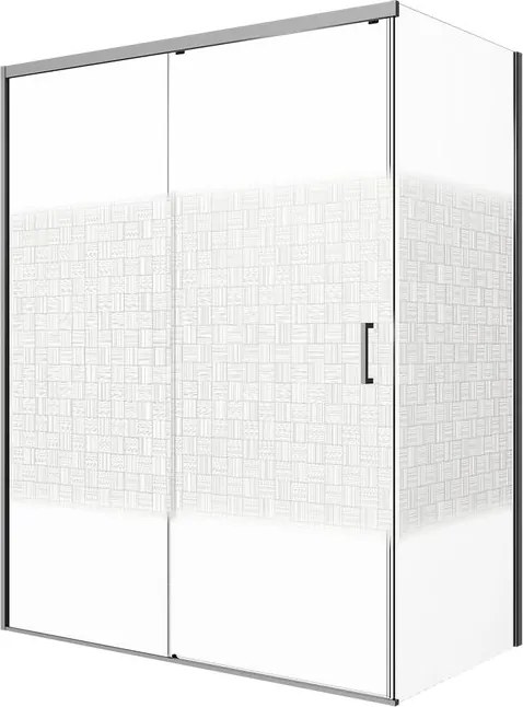 Porta doccia scorrevole L 119-119.5 cm x H 200 cm per nicchia in vetro smerigliato SP. 6 mm, profilo cromo, serie Jazz