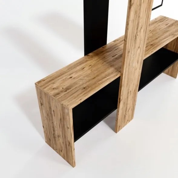 Mobile Ingresso Con Appendiabiti Specchio E Mensole Effetto Legno Aurora