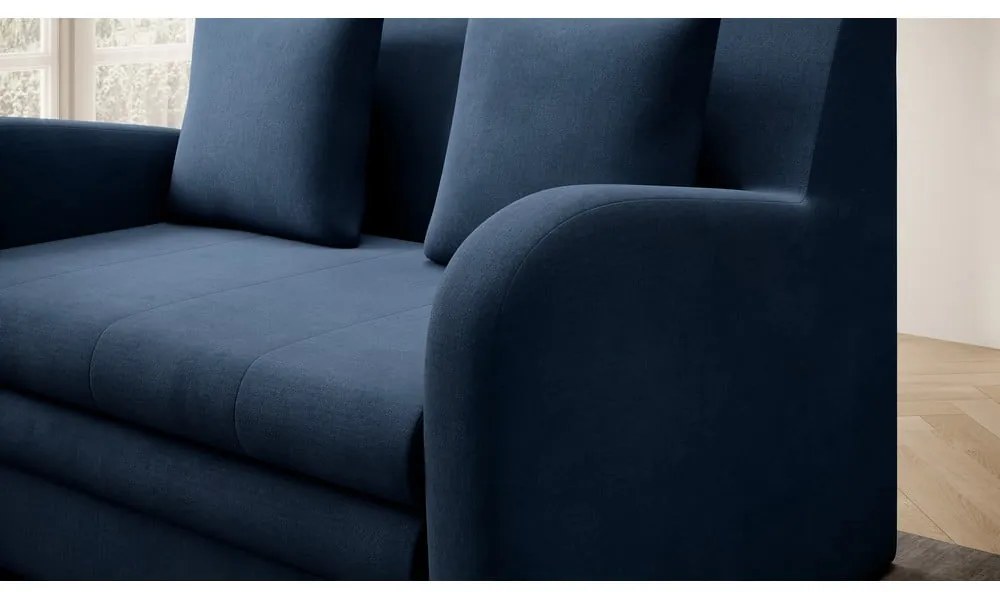 Divano blu allungabile e rivestimento in velluto 130 cm Ario – ELTAP