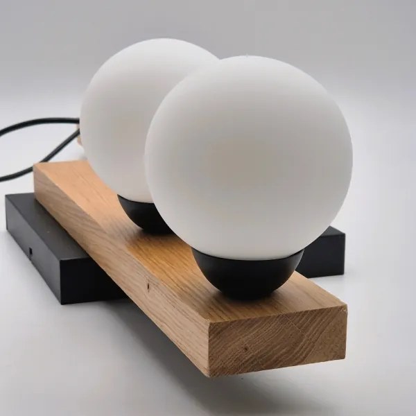 Lampadario a sospensione con filo CORTINA 2xE27/15W/230V + 2xG9/5W/230V nero/quercia