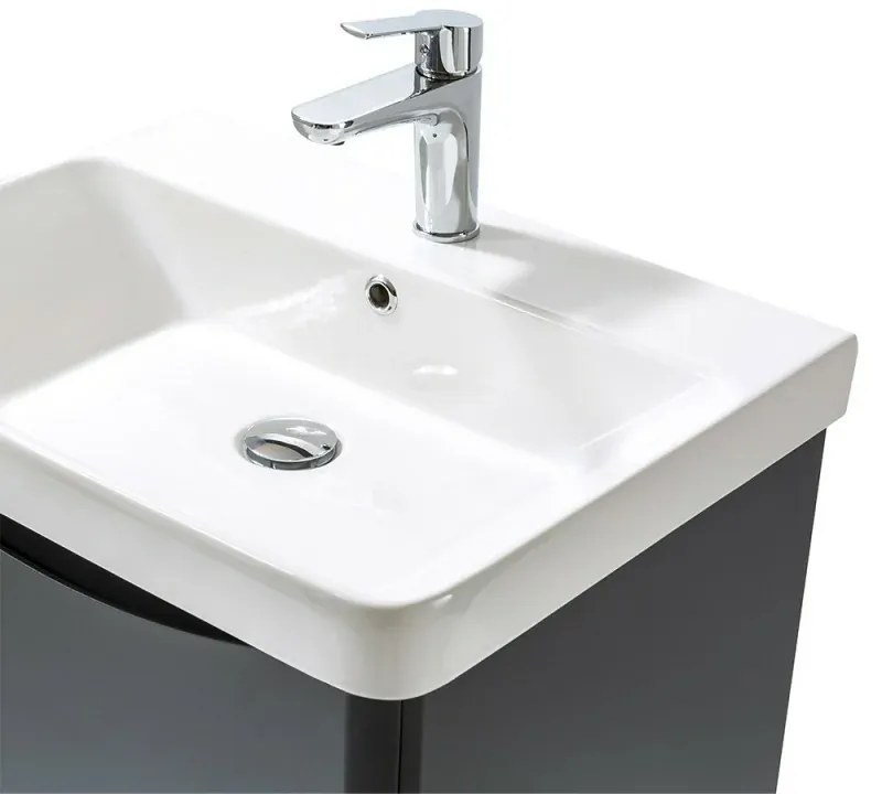 Mobile bagno sospeso 80 cm antracite con specchio a filo Zen