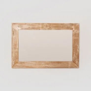 Specchio Da Parete Rettangolare In Legno (120x80 Cm) Vuipo Legno Naturale - Sklum