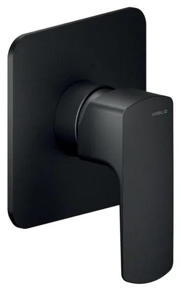 Rubinetto per doccia getto laminare cristallino ad incasso monocomando Acquaviva nero lucido NOBILI