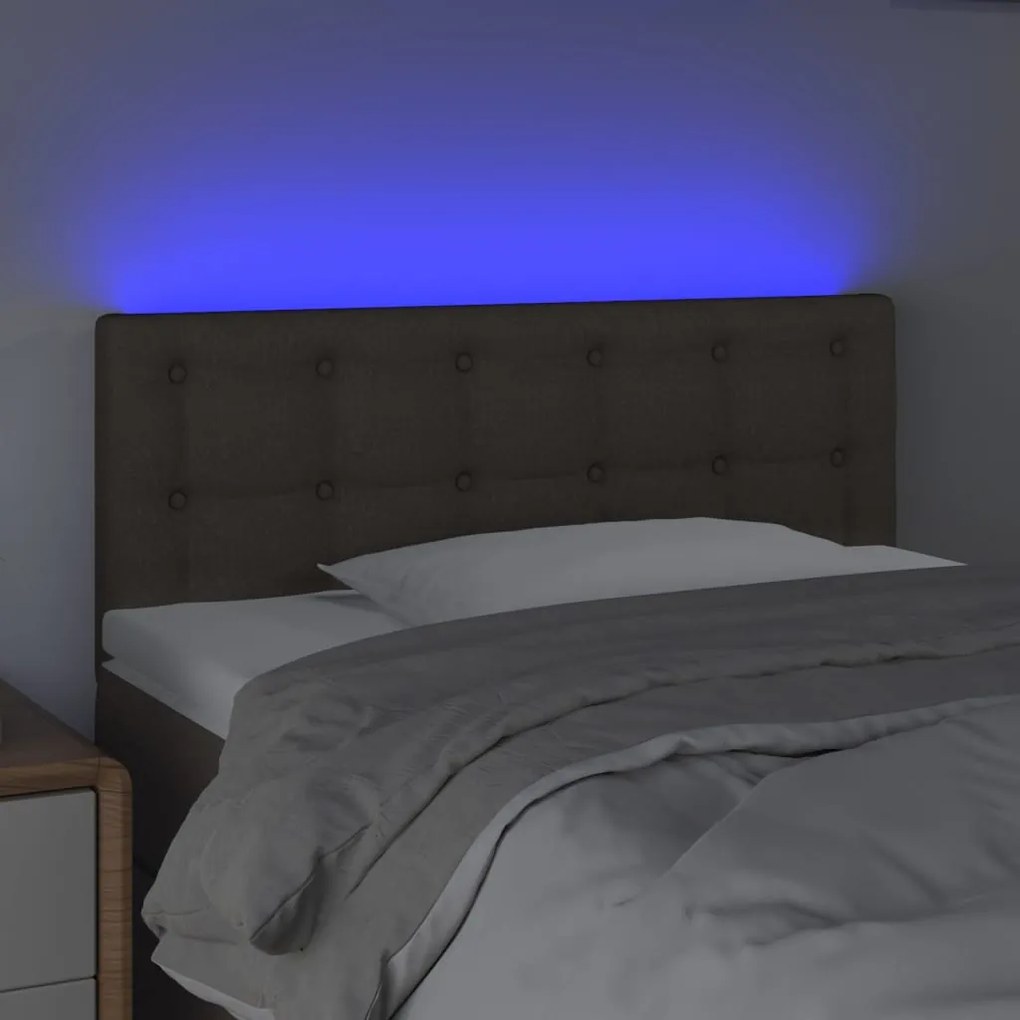 Testiera a led tortora 80x5x78/88 cm in tessuto