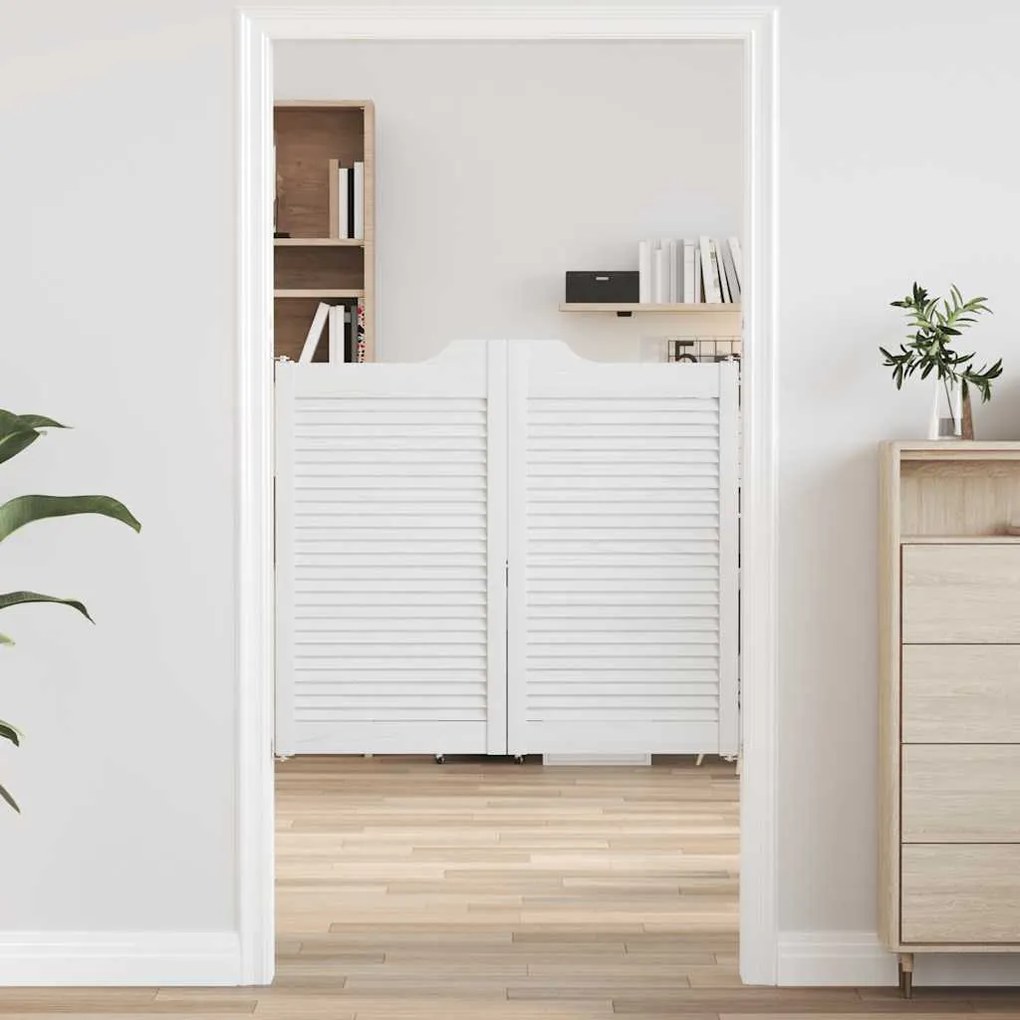 Porte A Battente 1-paio Design A Lamelle Bianco 90x100 Cm /