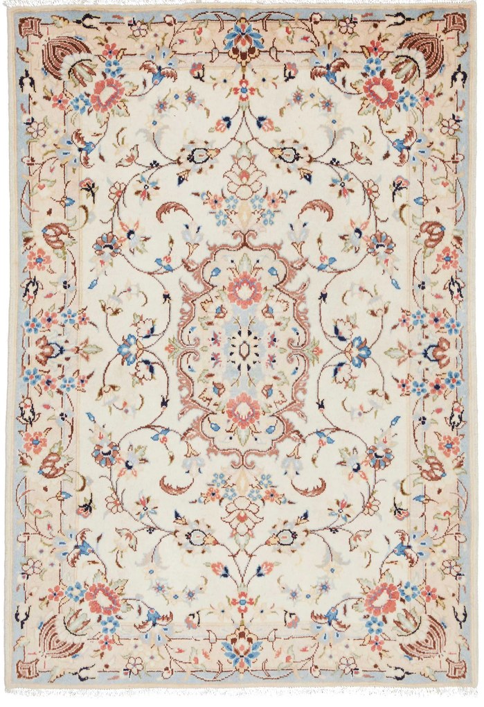 Kashan Tappeto persiano 100x140 Beige (Iran) Annodato A Mano