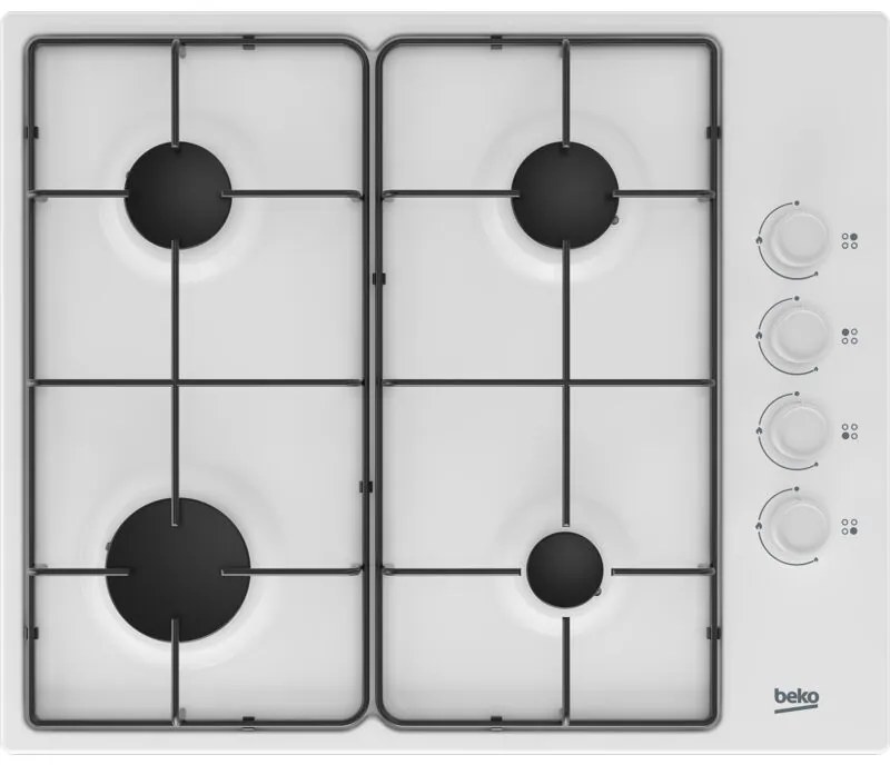 Beko - higg 64123 sw. Colore del prodotto: Bianco, Posizionamento dell'apparecchio: Da incasso, Dimensione della larghezza del piano cottura: 60 cm.