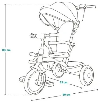 Lionelo - Triciclo per bambini BERRY Grey Stone