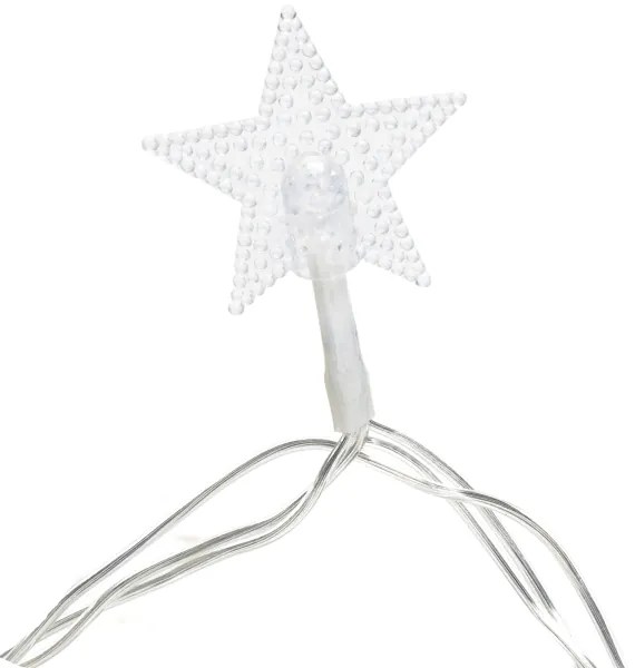 Aigostar - Catena luminosa natalizia a LED da esterno, 50 LED, 8 funzioni, 3x AA, 5 m, IP44, bianco freddo