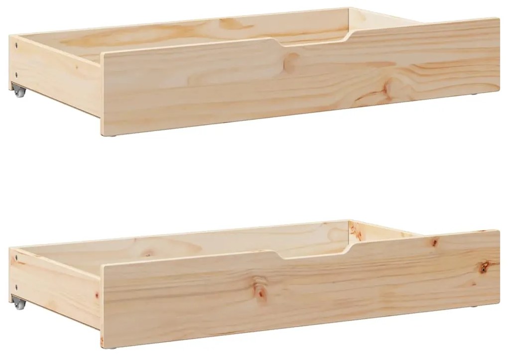Cassettoni Da Letto Con Ruote 2 Pz 95x55x16 Cm İn Legno Di Pino /