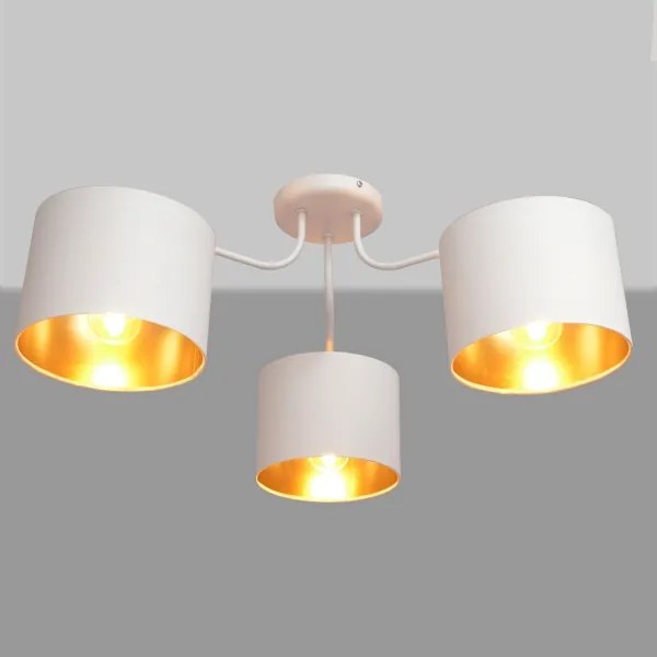 Lampadario a plafone ALBA 3xE27/15W/230V bianco/dorato