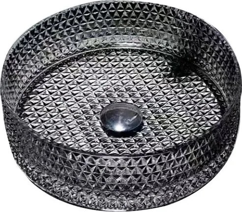 Lavabo da appoggio tondo in vetro nero