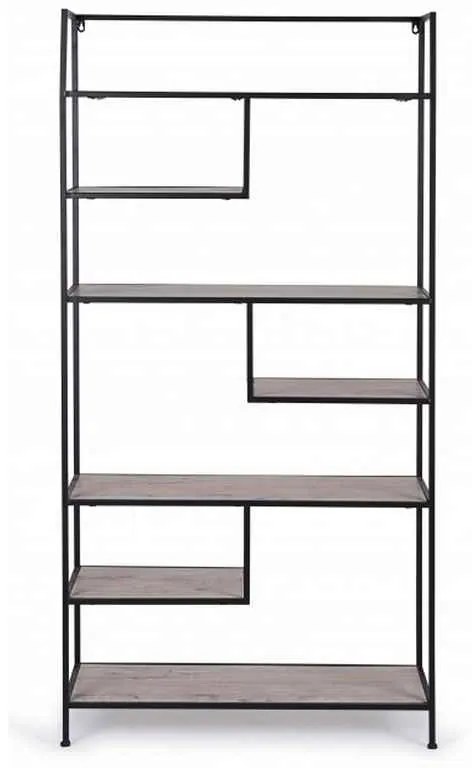 Libreria SHAPE in acciaio e legno nobilitato 80x30x162 cm