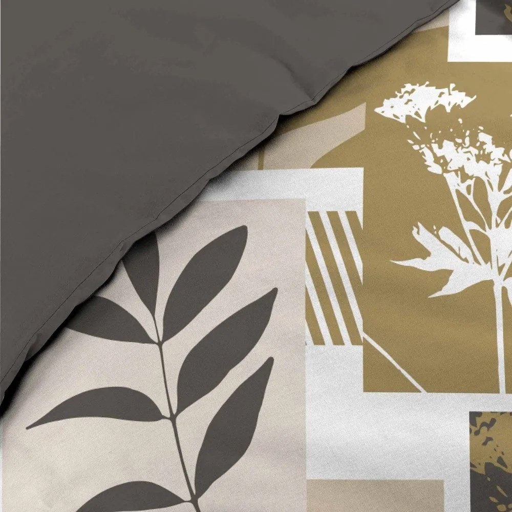 Set copripiumino e federa bianco/marrone in cotone per letto matrimoniale ed esteso 240x220 cm Utopia – douceur d'intérieur