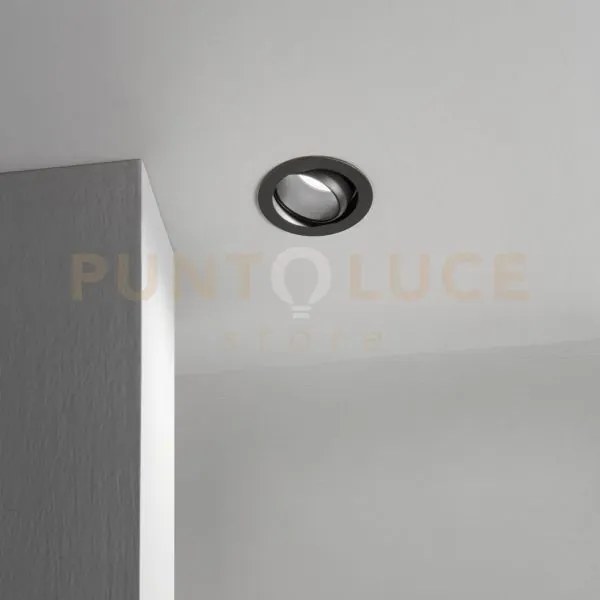 Quark faretto da incasso led cob 9 w 25° 950 lm 3000 k d.5,85cm nero