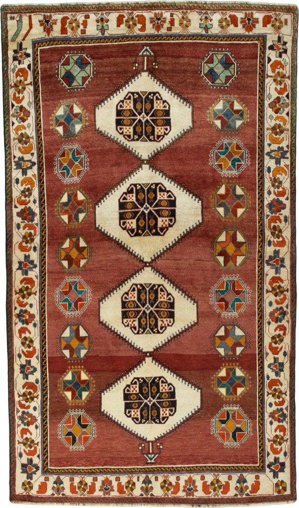 Shiraz Tappeto persiano 150x260 Rosso (Iran) Annodato A Mano