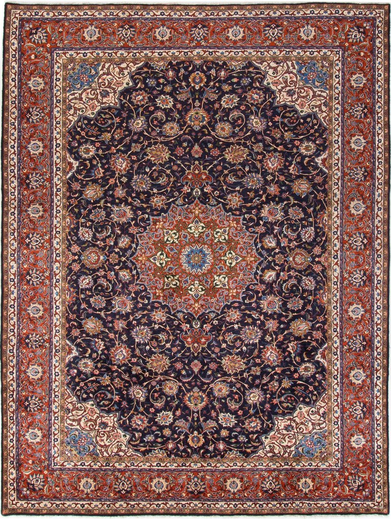 Sarouk Tappeto 270x360 Blu (Iran) Annodato A Mano