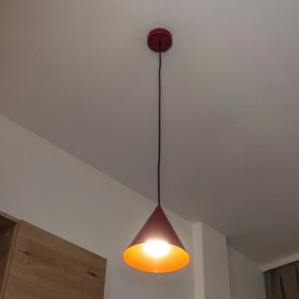 Lampada a sospensione su cavo ETNA II 1xE27/15W/230V Ø 18,5 cm rossa