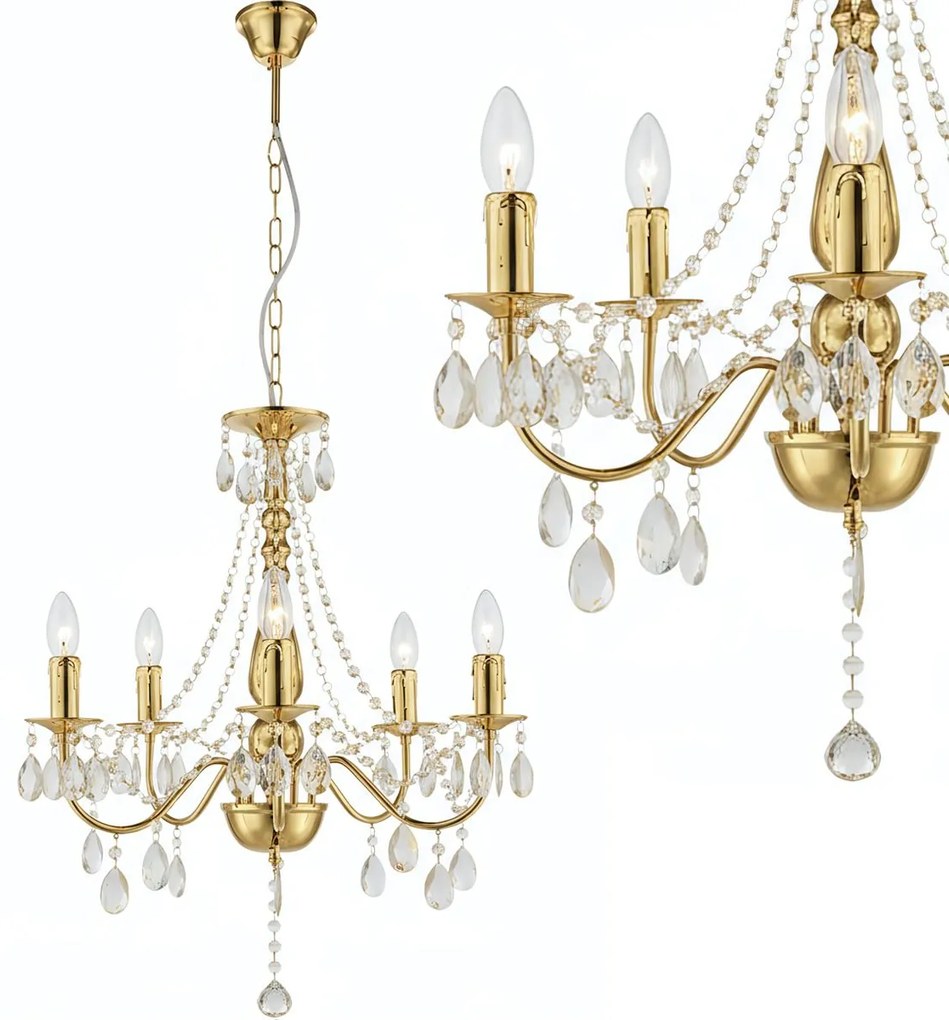 Lampada da soffitto EBT015-5CP Gold