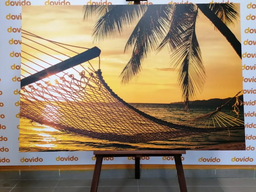 Quadro su tela – Amaca sulla spiaggia