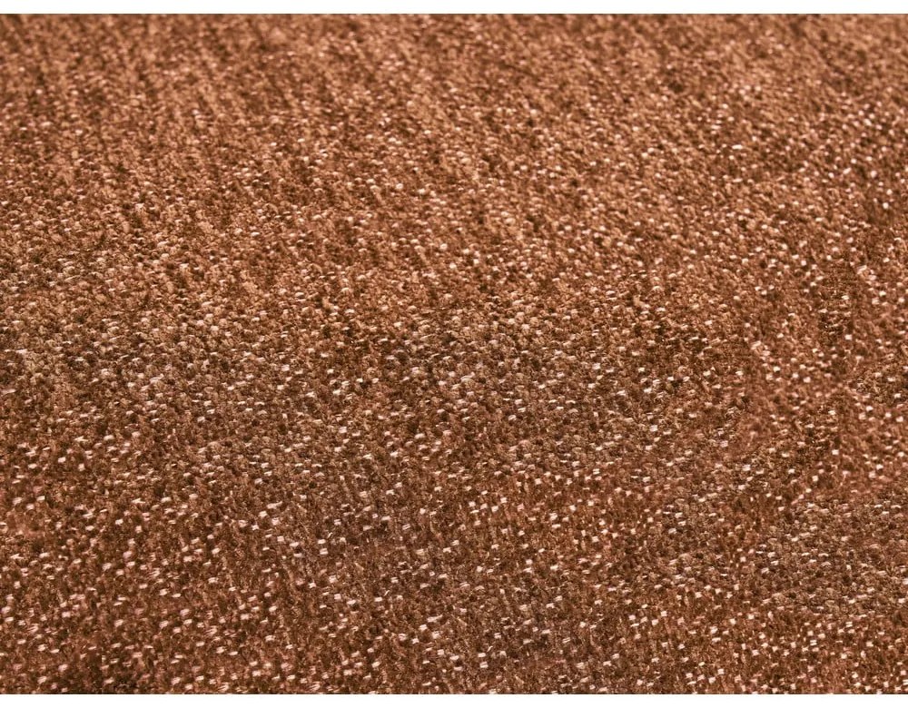 Divano angolare color terracotta allungabile e con contenitore (penisola a destra/chaise lounge) con rivestimento in ciniglia Everest – Bobochic Paris