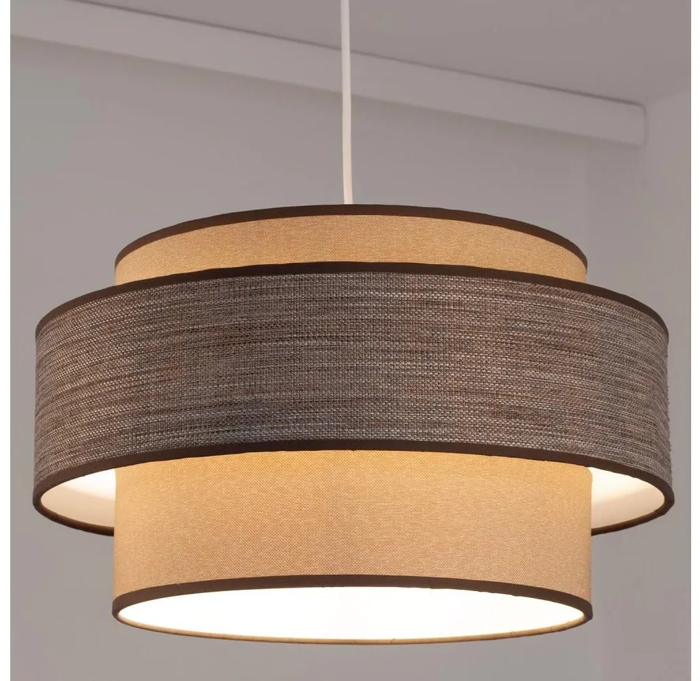 Lampadario a sospensione con filo GRACE 1xE27/60W/230V diametro 40 cm beige/marrone