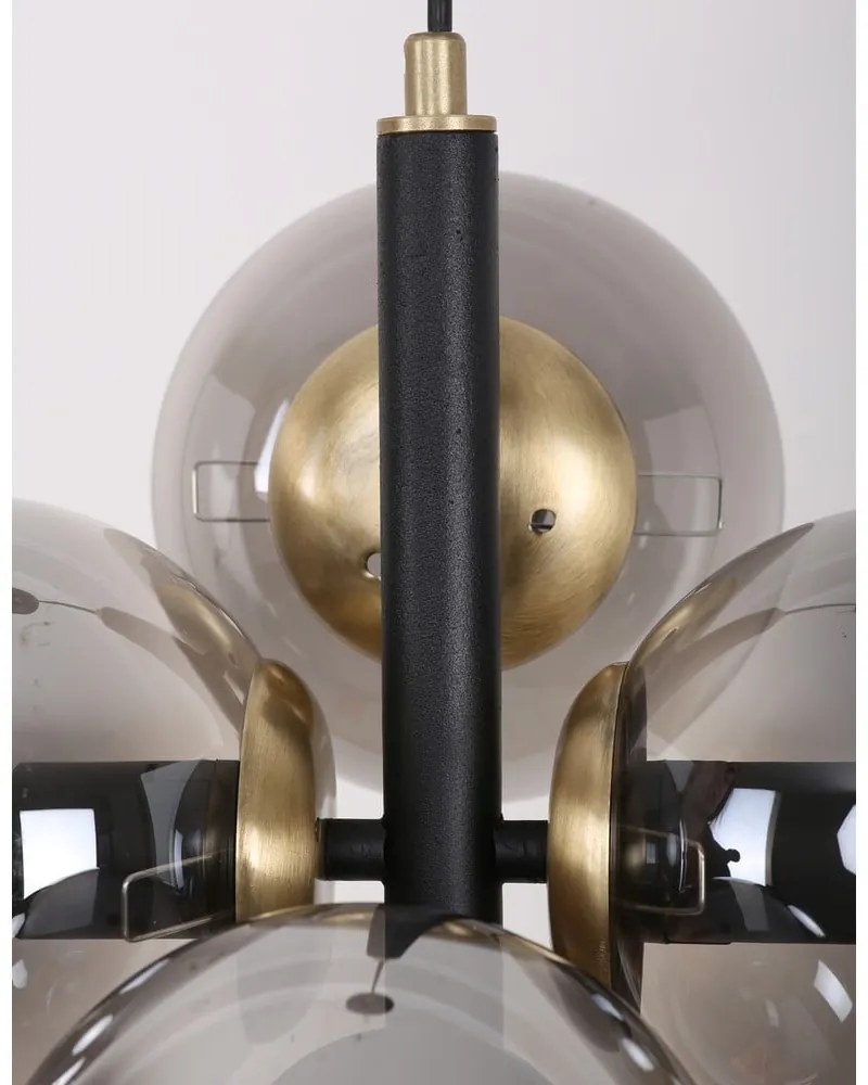 Lampada a sospensione grigio-nera con paralume in vetro ø 15 cm Forte - Squid Lighting