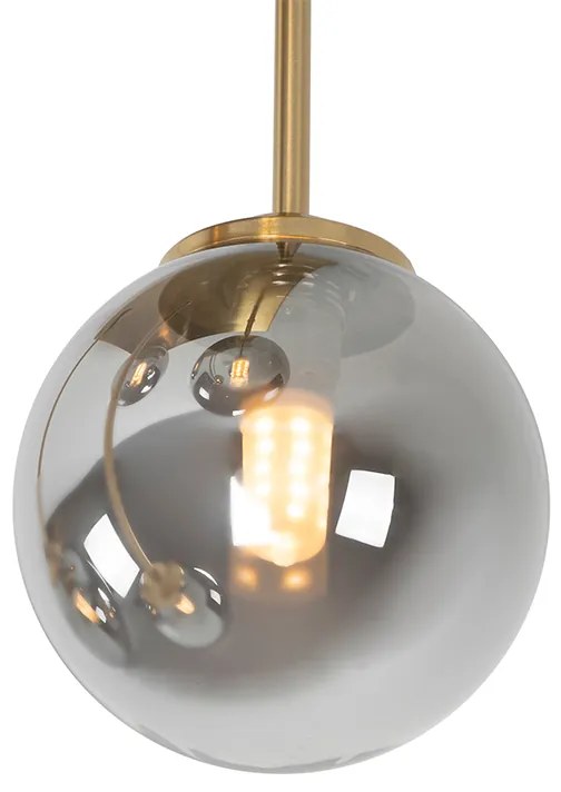 Plafoniera moderna oro 5 luci vetro fumé - ATHENAS
