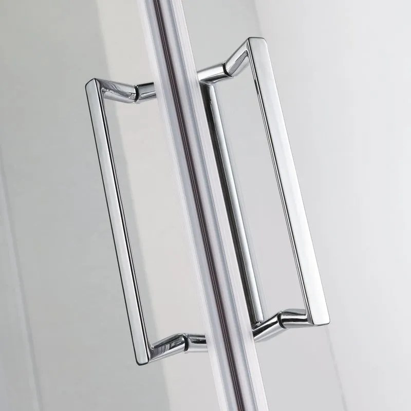 Porta doccia pieghevole Slimline L 80 x H 195cm, Sp. 6 mm in vetro profilo cromo