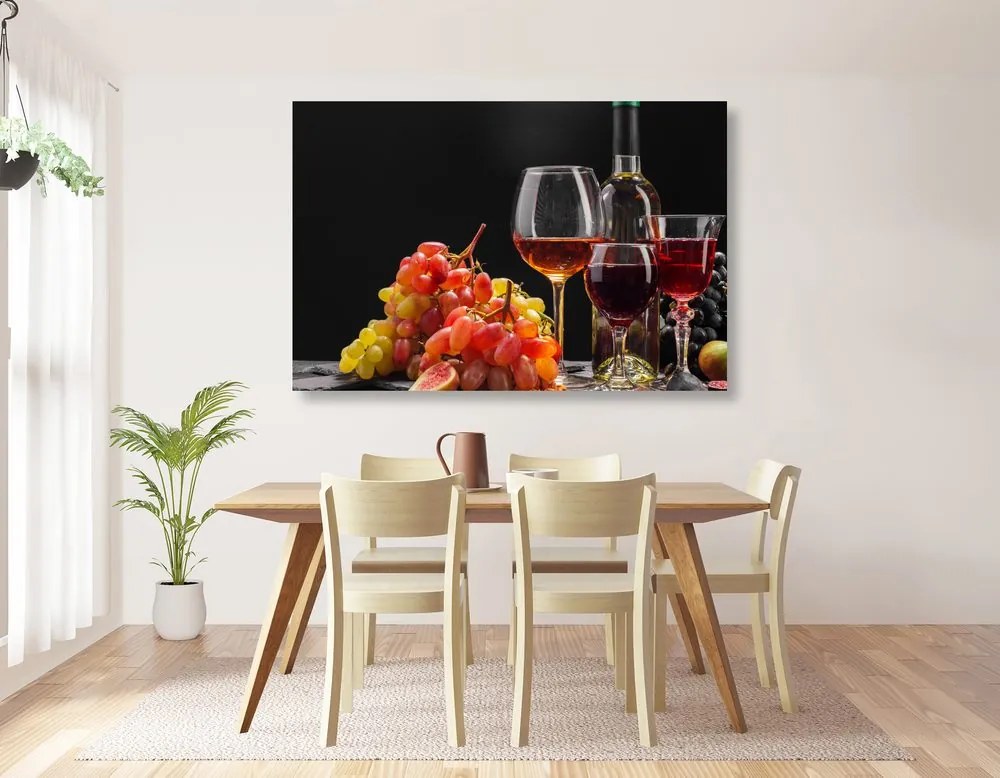 Quadro su tela – Vino e uva