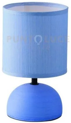 Lumetto furore azzurro 1 luce attacco e14 14x24cm in ceramica e par...