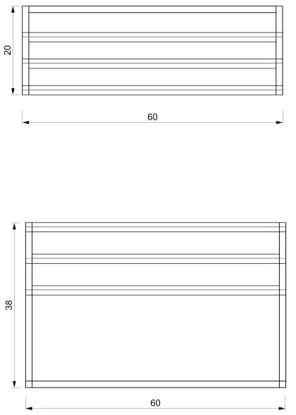 Porta asciugamani da parete  37x60 cm bianco