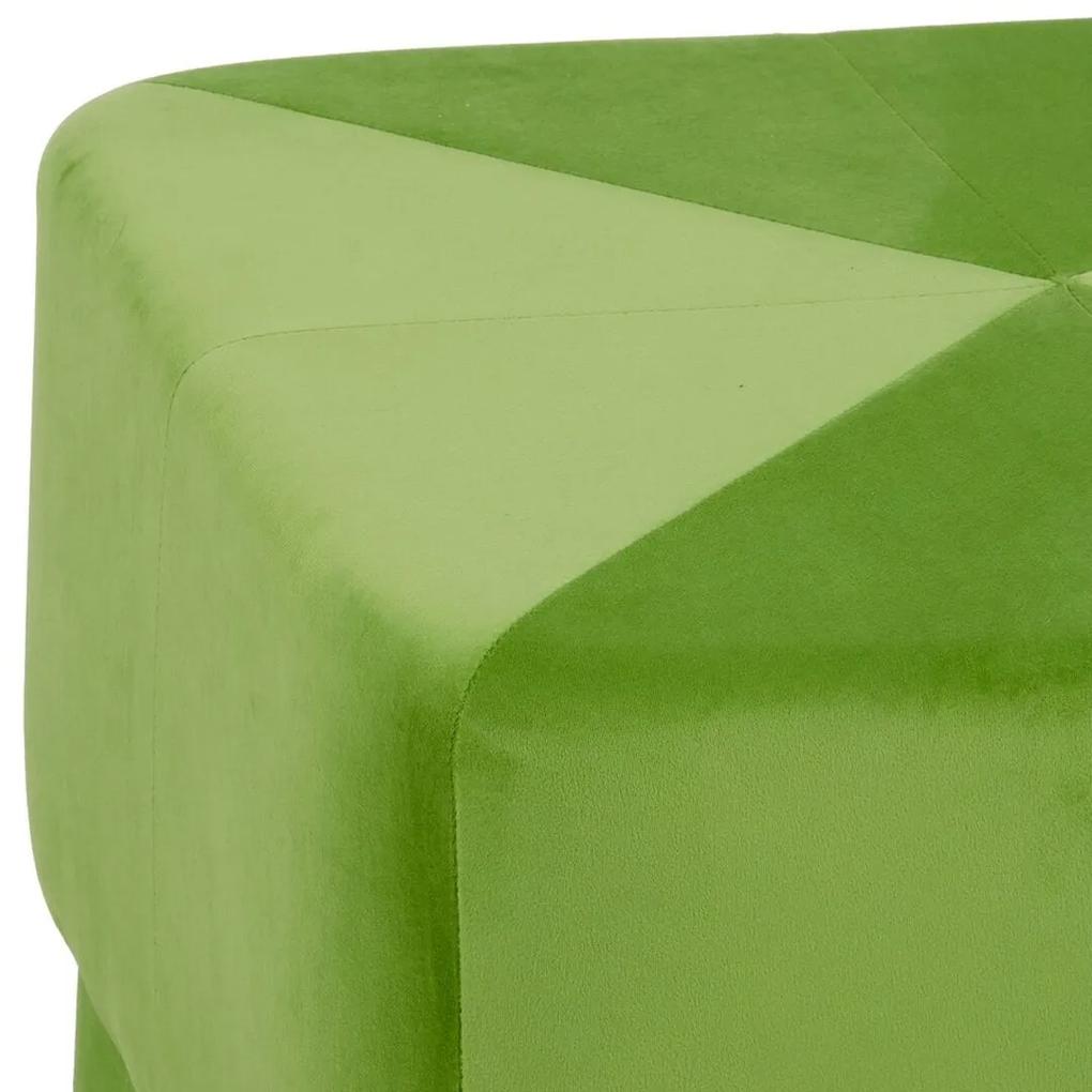 Puff Tessuto Sintetico Legno Verde 60 x 60 x 40 cm
