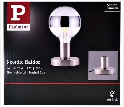 Paulmann 79759 - Lampada da tavolo HALDOR 1xE27/20W/230V