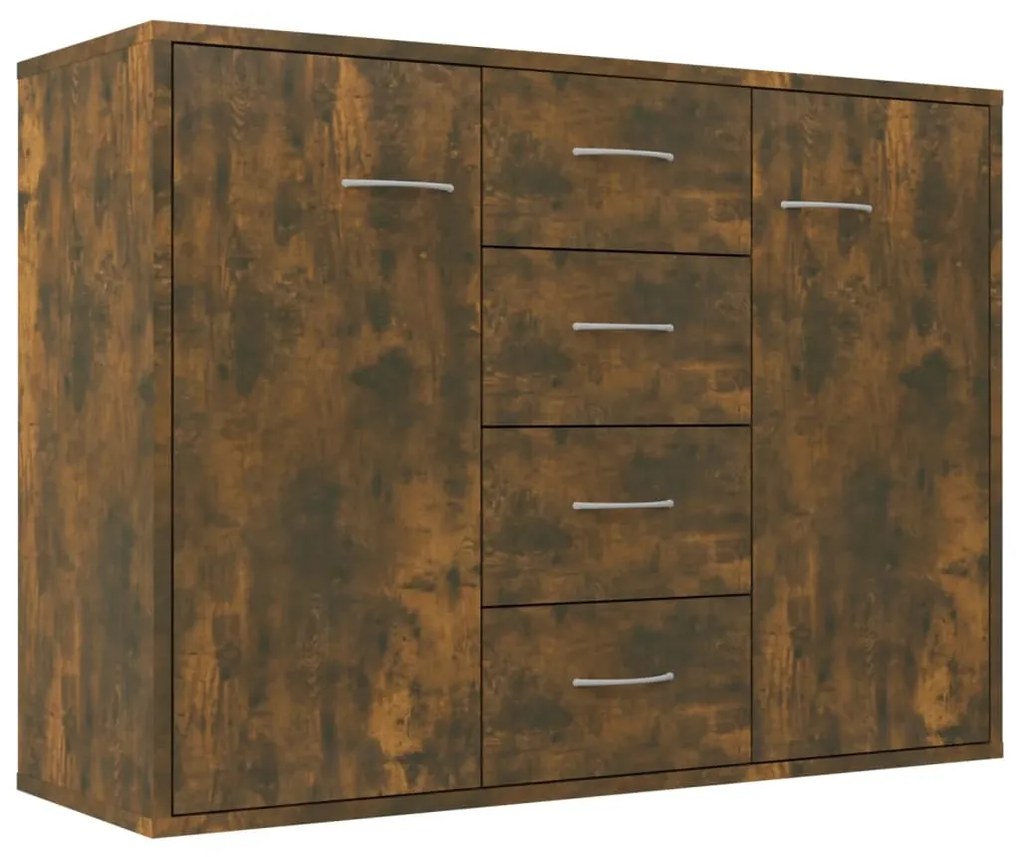 Credenza rovere fumo 88x30x65 cm in legno multistrato