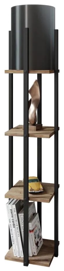 Lampada da terra con ripiani NORA 1xE27/40W/230V nero/marrone