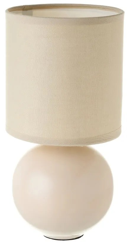 Lampada da tavolo in ceramica beige con paralume in tessuto (altezza 24,5 cm) - Casa Selección