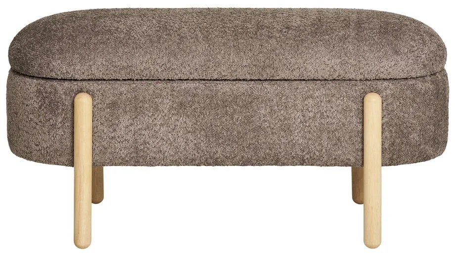 Panchina marrone con rivestimento in bouclé Branca – House Nordic