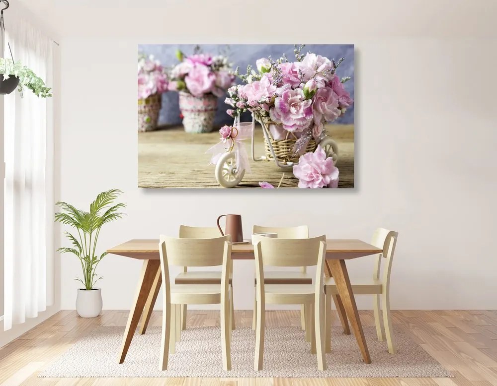 Quadro su tela – Garofano rosa romantico in stile vintage