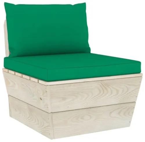 Set Divani da Giardino su Pallet 6 pz con Cuscini Legno Abete