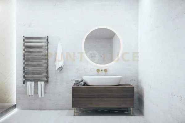 Aurora specchio da parete da bagno rotondo retro-illuminato d.60cm ...