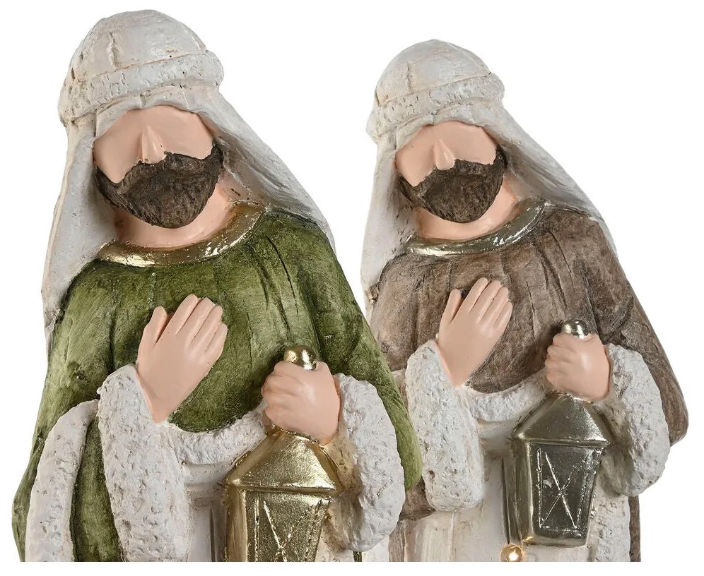 Presepe di Natale Home ESPRIT Bianco Verde Grigio Magnesio 27,5 x 11 x 60 cm (2 Unità)