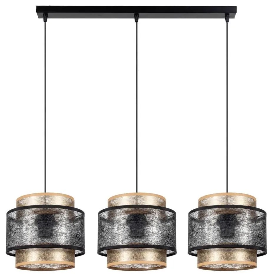 Lampadario a sospensione con filo GABI 3xE27/60W/230V oro/nero