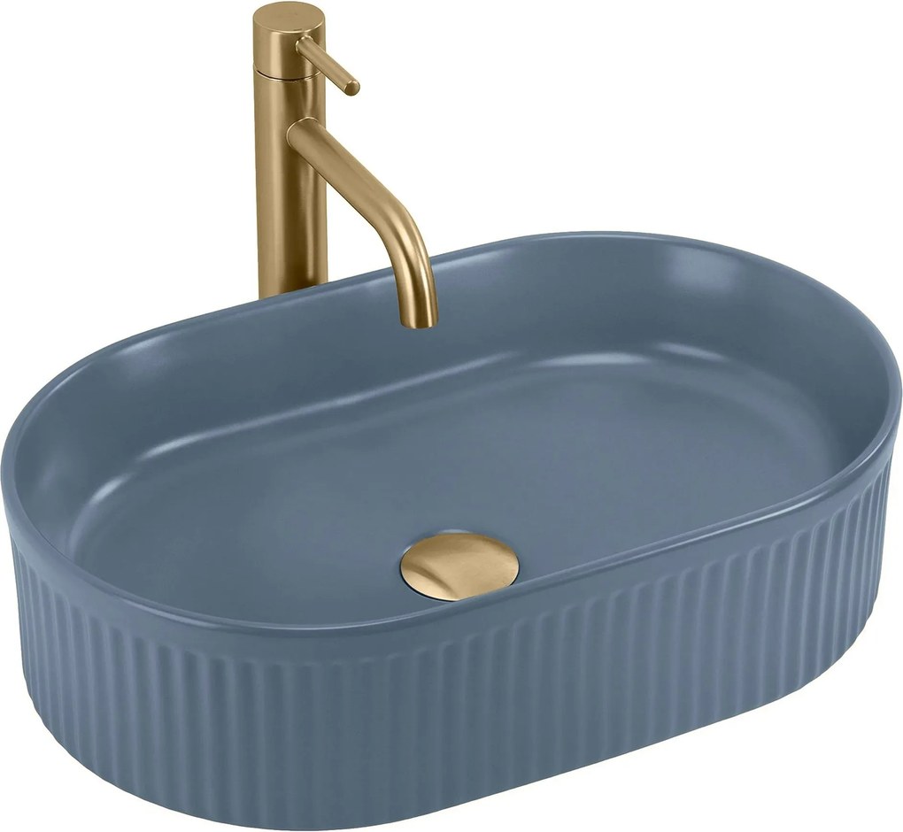 Lavabo da appoggio Rea Vanda Blueberry Matt