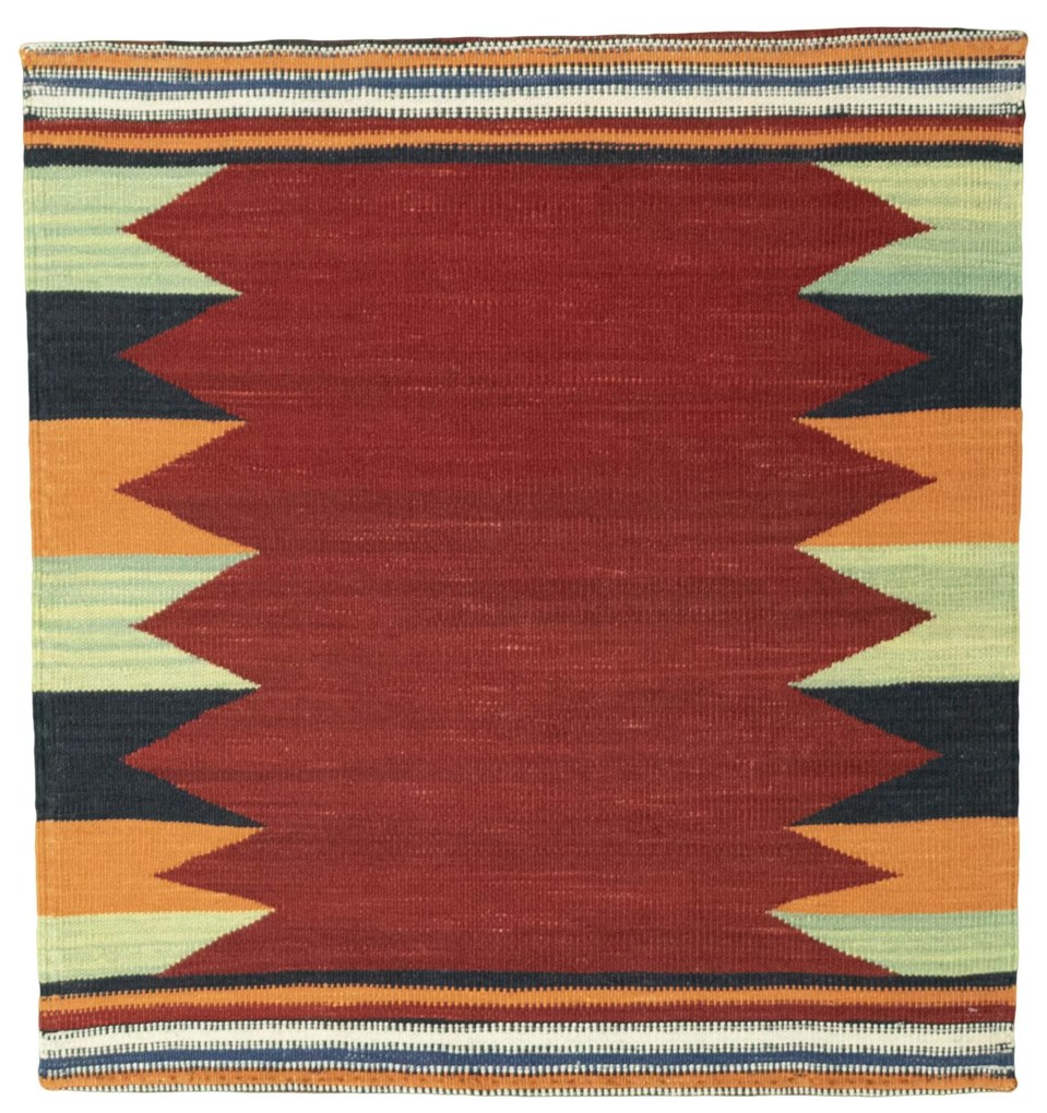 Kilim Tappeto 90 x 90 Rosso (Iran) Tessuto A Mano