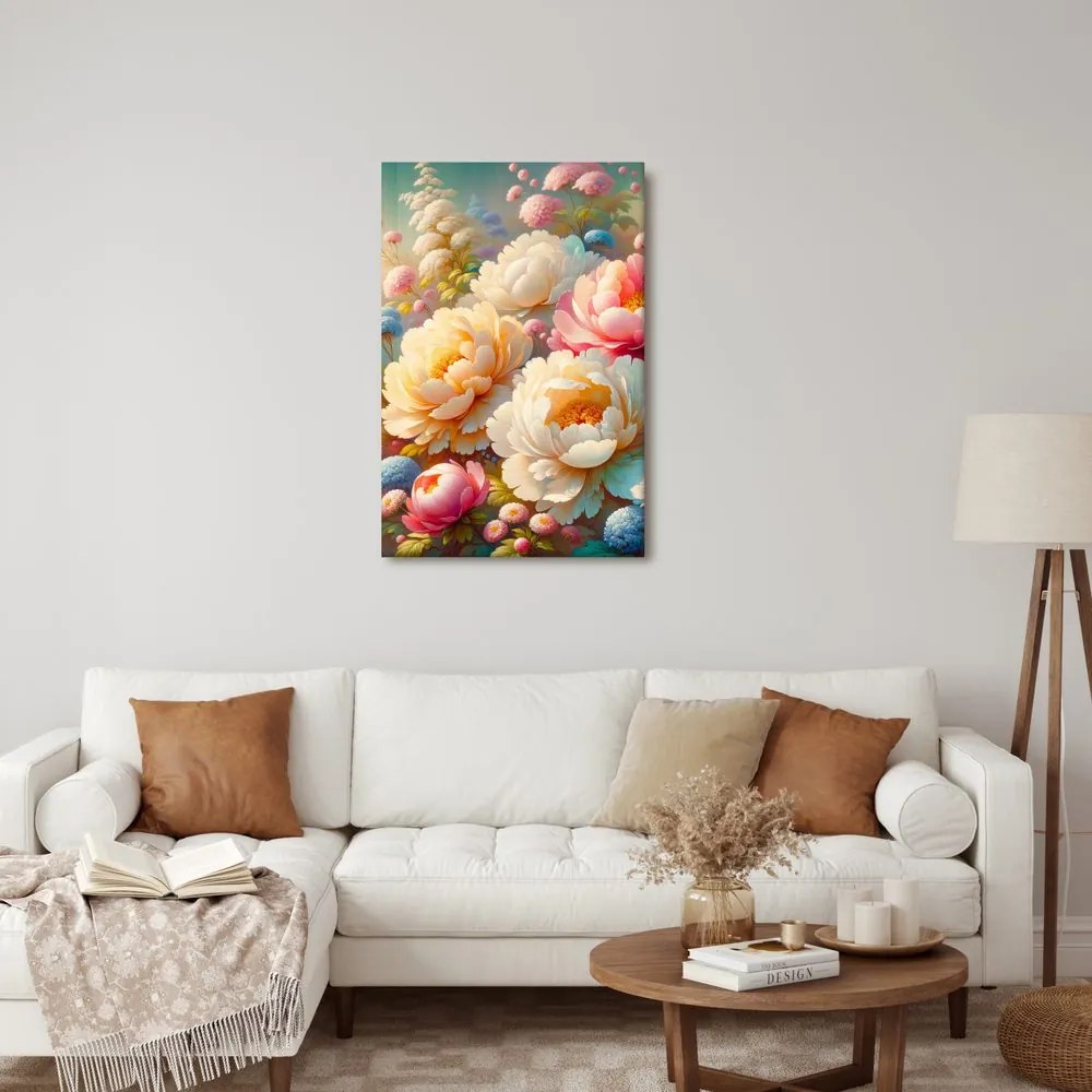 Quadro su tela – Giardino romantico con peonie