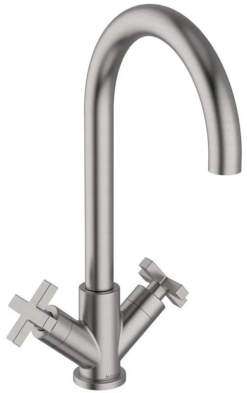 Rubinetto per lavabo getto aerato Los Angeles nichel spazzolato satinato HUBER H 33.8 cm