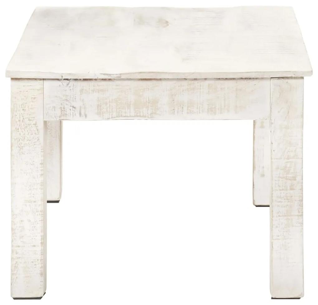 Tavolino da salotto bianco 110x60x45 cm in massello di mango