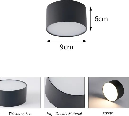 Brilagi - Plafoniera da soffitto per bagno LED FORIS LED/9W/230V Ø 9 cm nera IP44