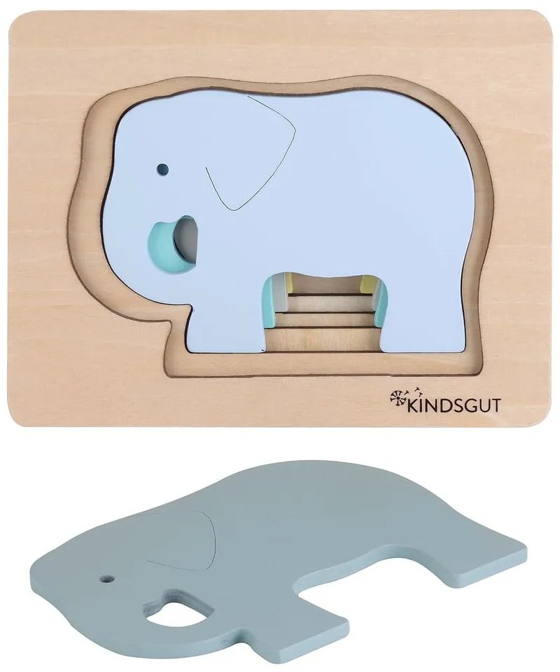 Puzzle a inserimento in legno Elephant - Kindsgut